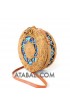 Ata rattan circle round sling bags motif ethnic with lining 